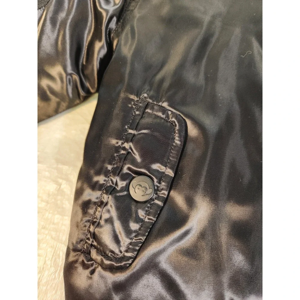 Rare Appaman Black Boys Bomber Jacket 3T Full Zip Coat Satin 3